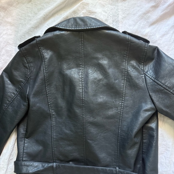 L'Olive Verte faux leather biker jacket size 3 - Picture 7 of 7